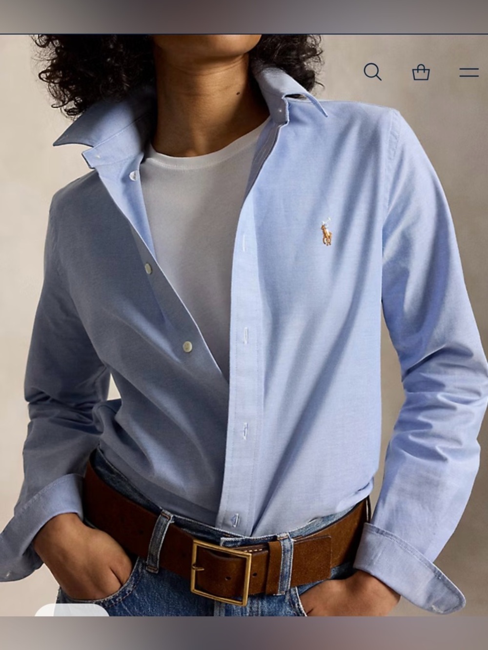 Ralph Lauren Light Blue Button-Down Oxford Shirt with Polo Pony - Picture 1 of 7